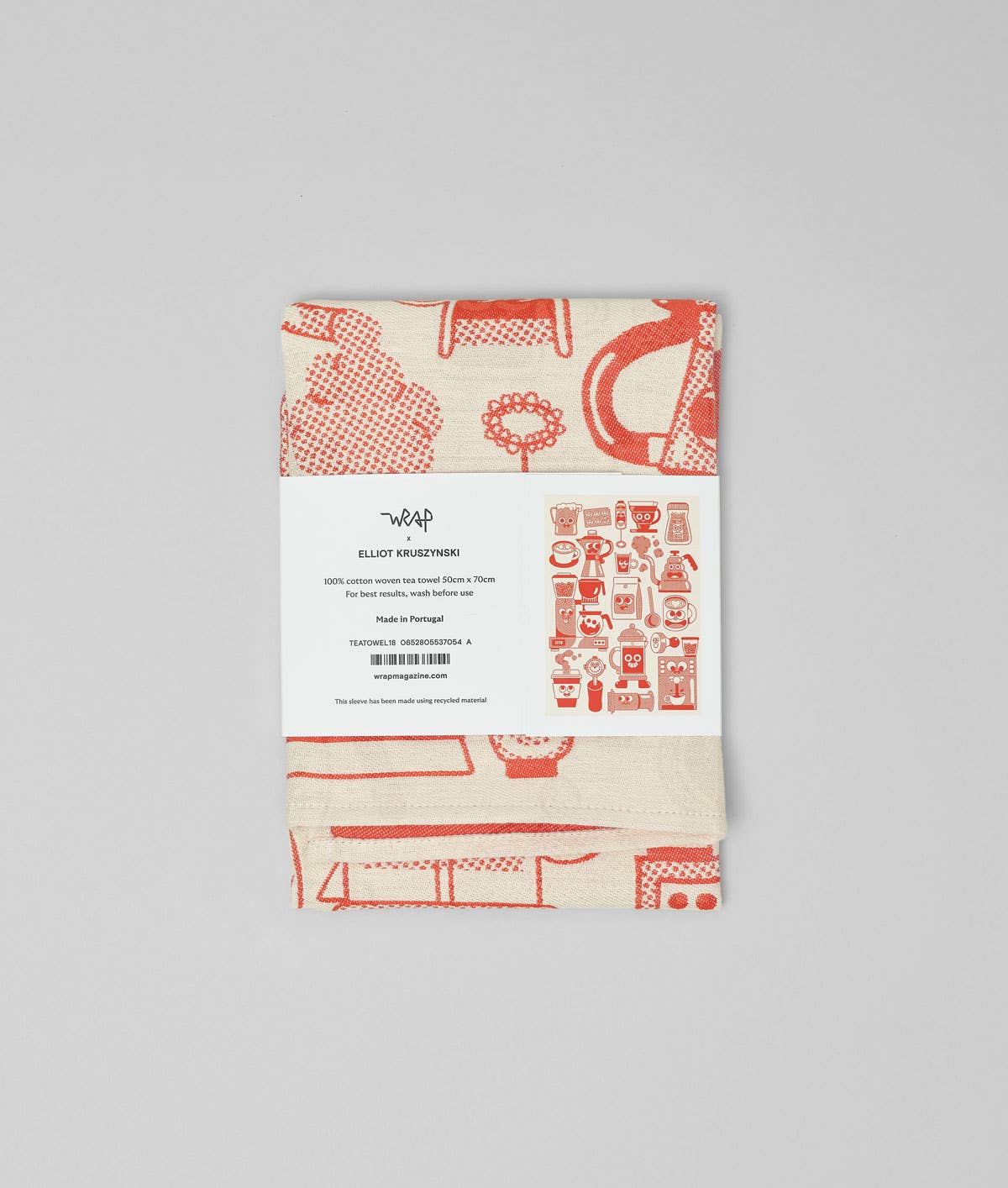 Kaffeezeit Geschirrtuch Rot/Beige WRAP