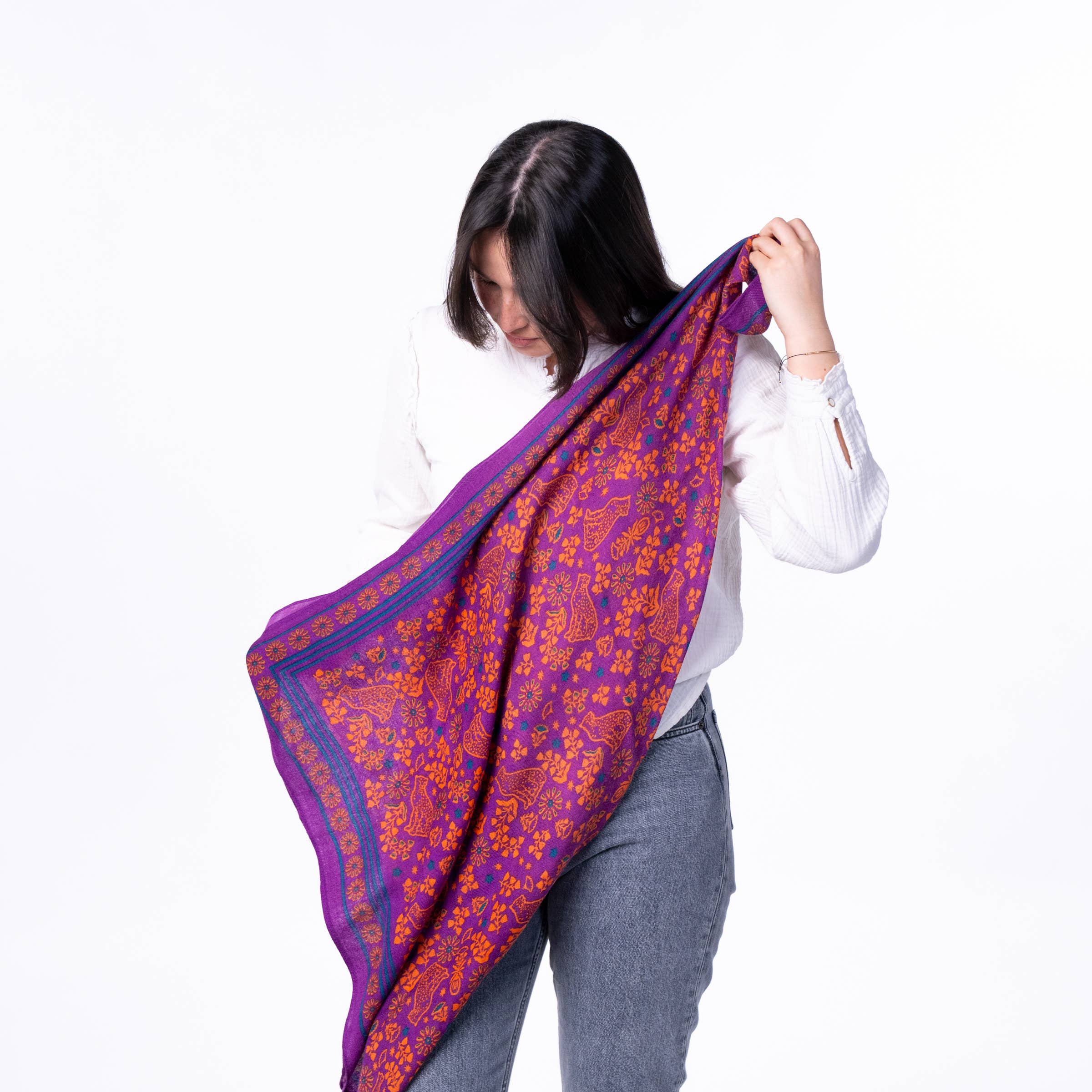 Schal aus 100% Wolle Constance Plum von Billybelt