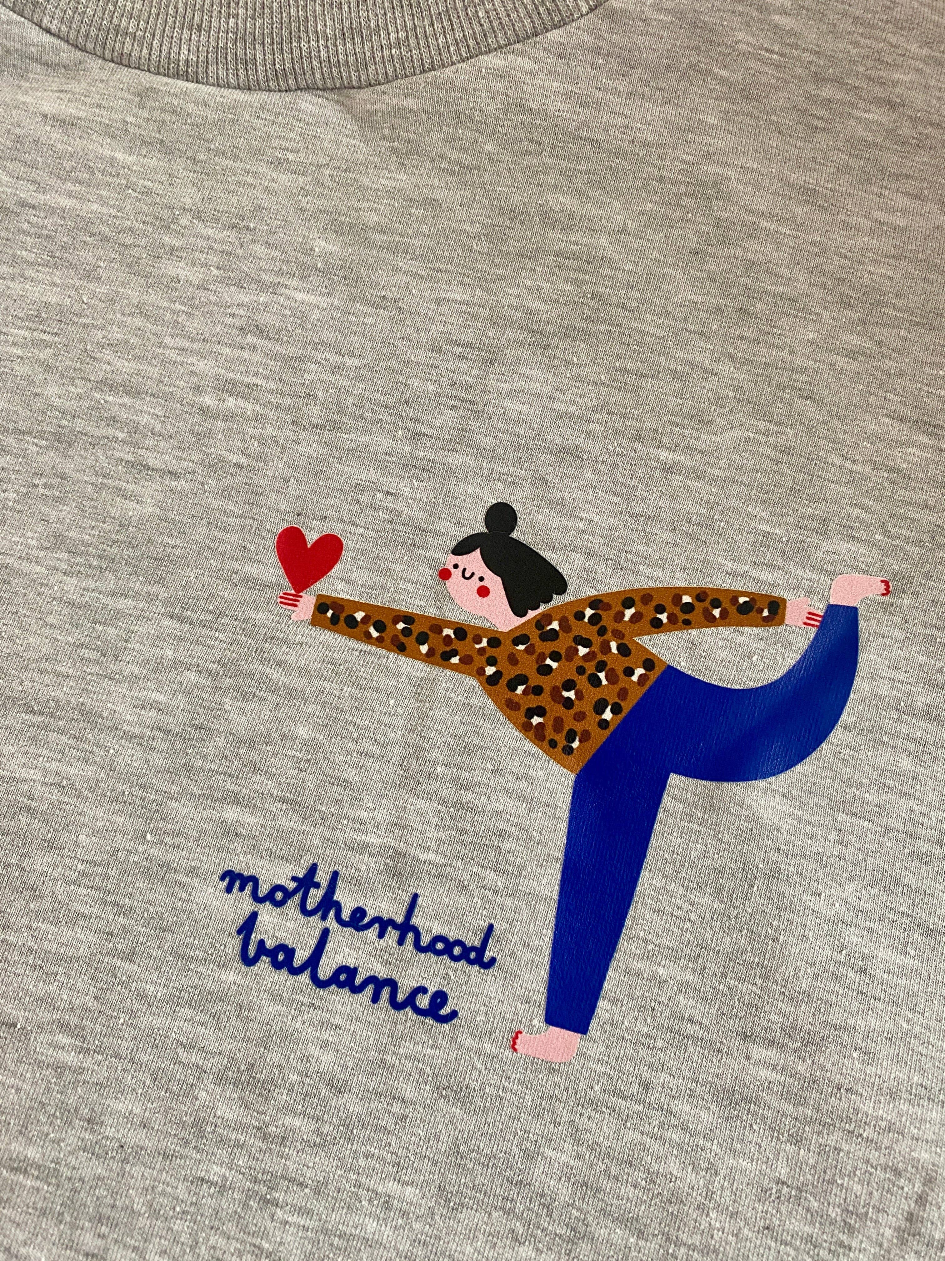 ERWACHSENEN SWEATSHIRT- MOTHERHOOD BALANCE AUF GRAU  Dont grow up