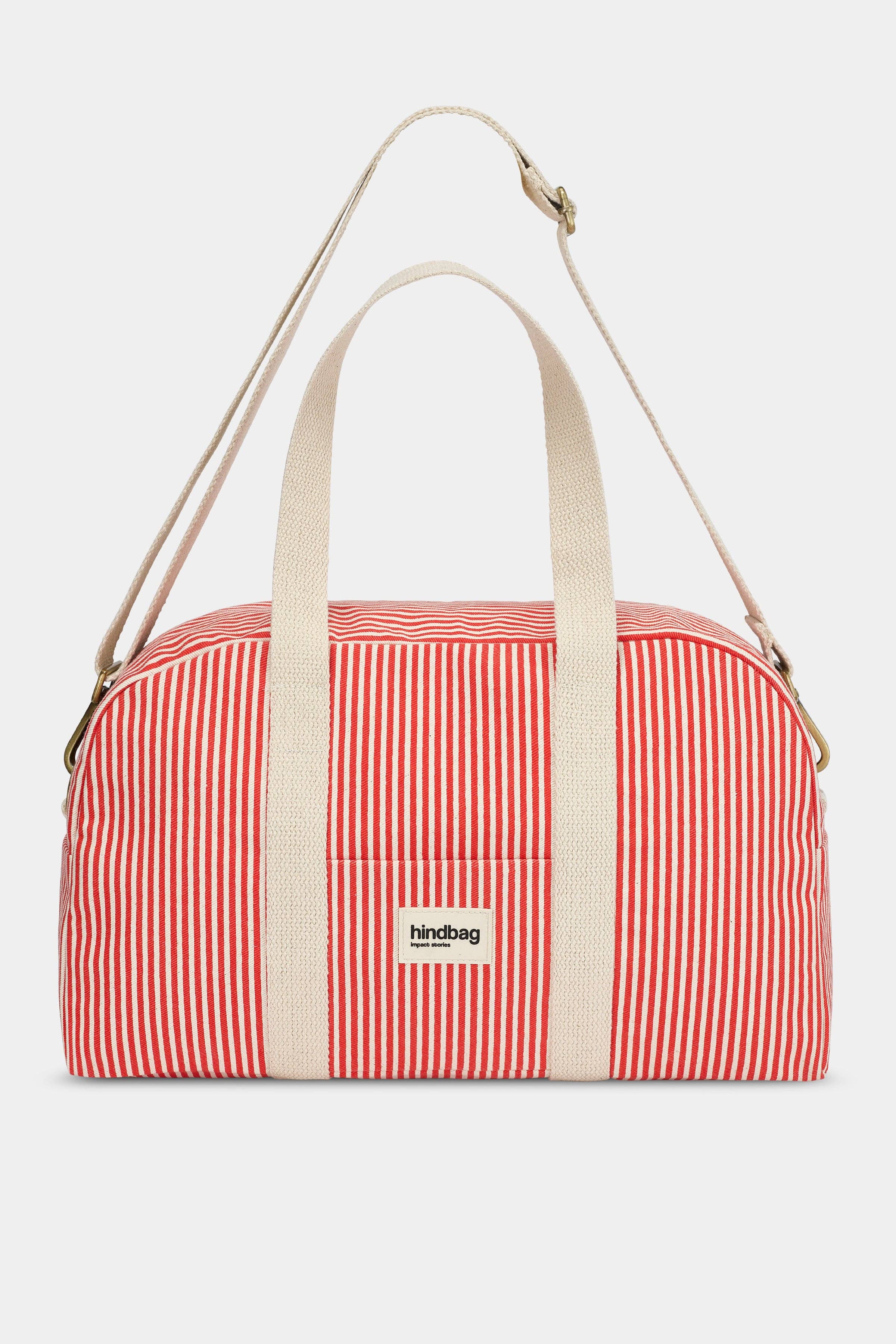 Hindbag Weekender Tasche "Charlie" rote Streifen