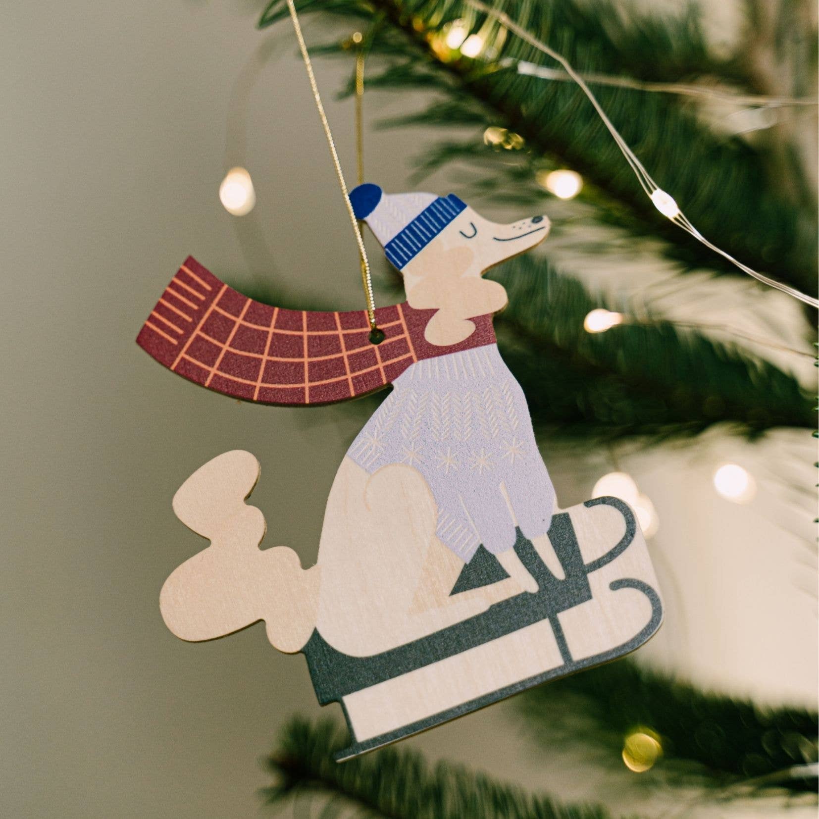 Weihnachtlicher lustiger Hundeanhänger, Weihnachtsbaum hängende Dekoration