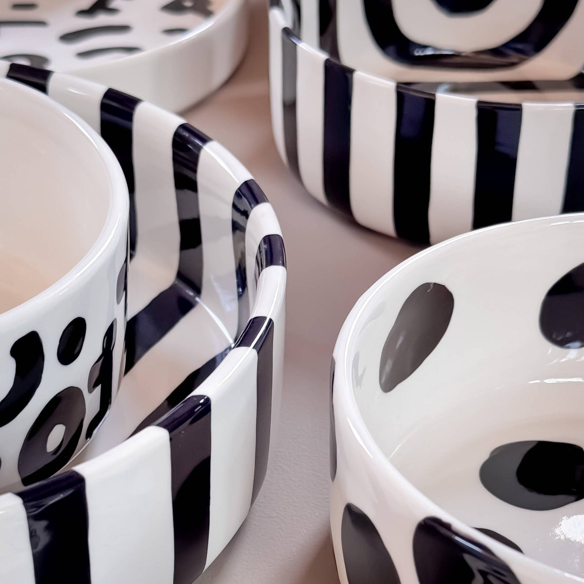 Magazin Minori - Espresso Stripes - vulcano black (2er Set - 4 Teile)