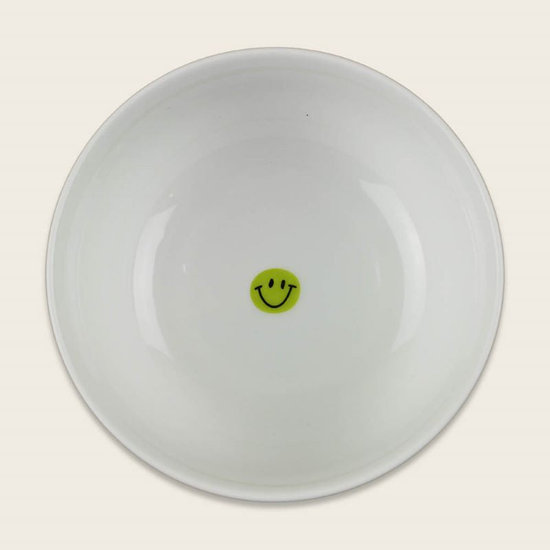 Ava&Yves Porzellan-Set 'Schulkind Streifen, flieder und pink' mit großem Teller (23cm), Becher und Müslischale