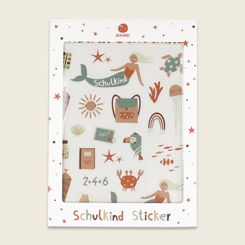Klebe-Sticker 'Schulkind (Under The Sea) mit Glitzereffekten' AvaundYves