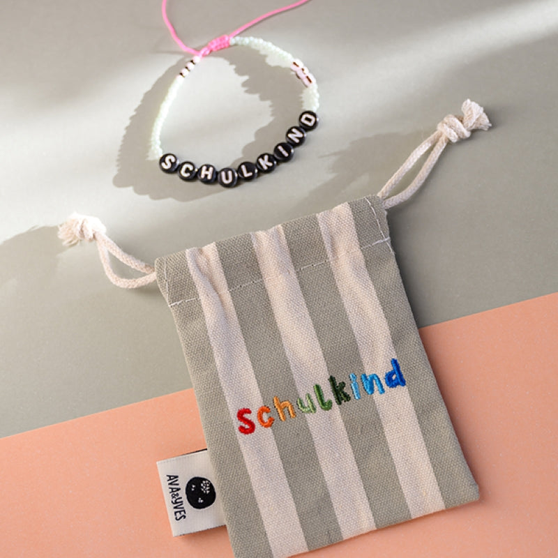 Ava&Yves Perlenarmband 'Schulkind in mint/pink'