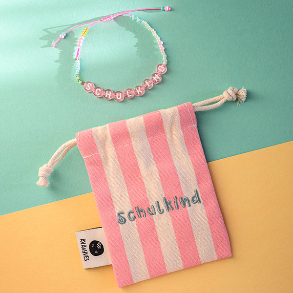 Ava&Yves Perlenarmband 'Schulkind in rosa'