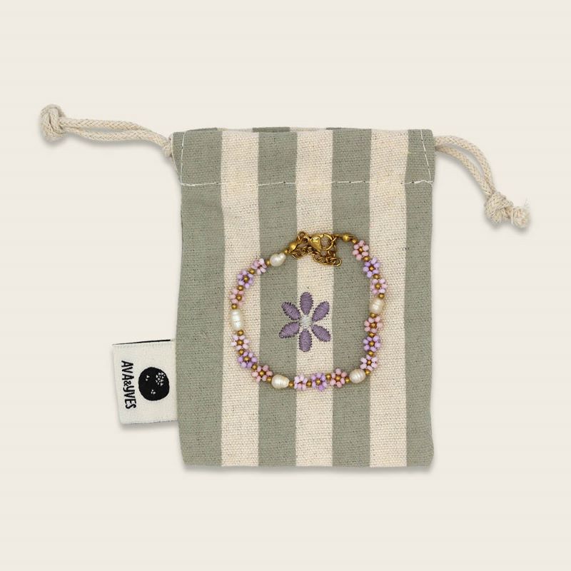 Ava&Yves Perlenarmband 'Blumen, pastell'