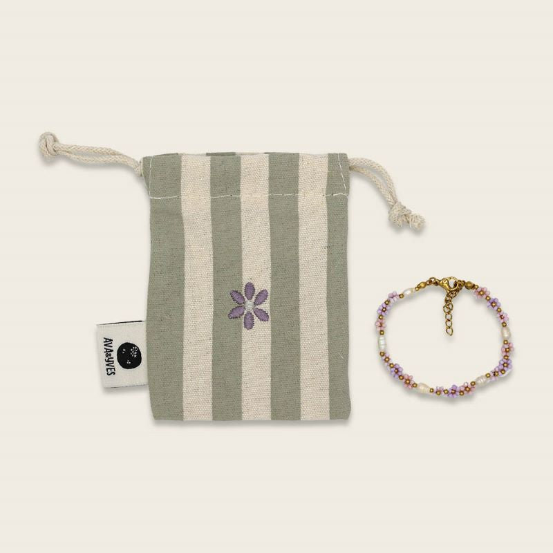 Ava&Yves Perlenarmband 'Blumen, pastell'