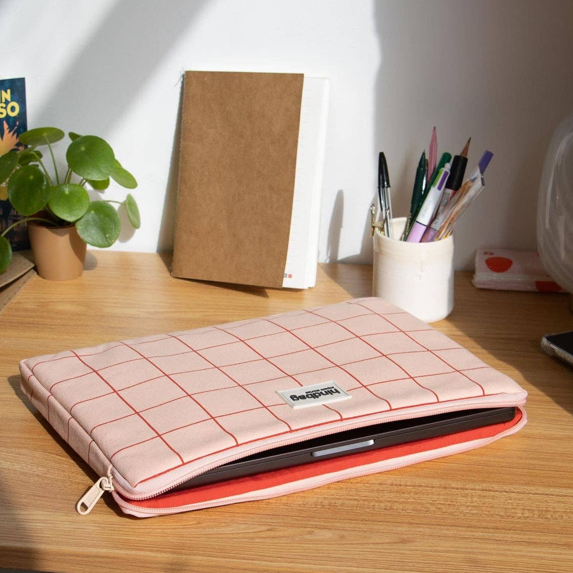 Ava Laptop-Hülle rosa/rot kariert