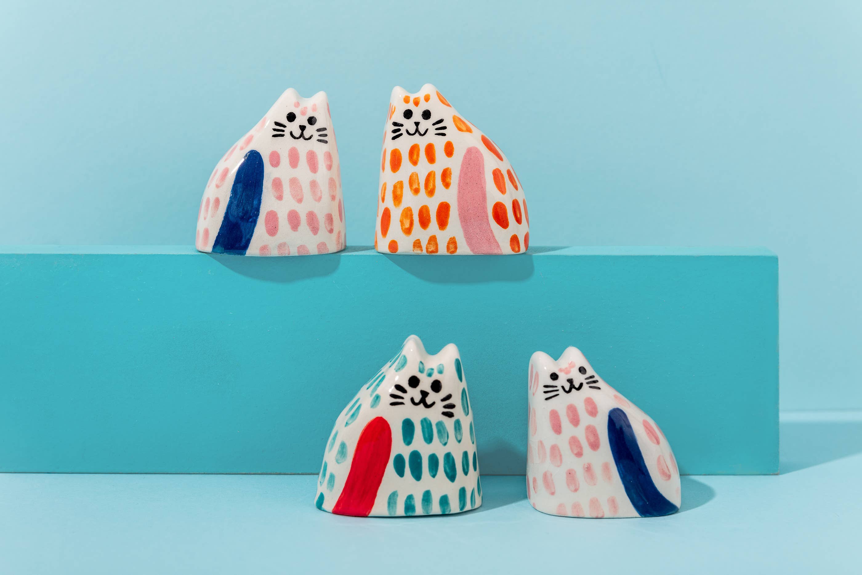 Katzenbaby/kleine Keramikskulpturen - Pink