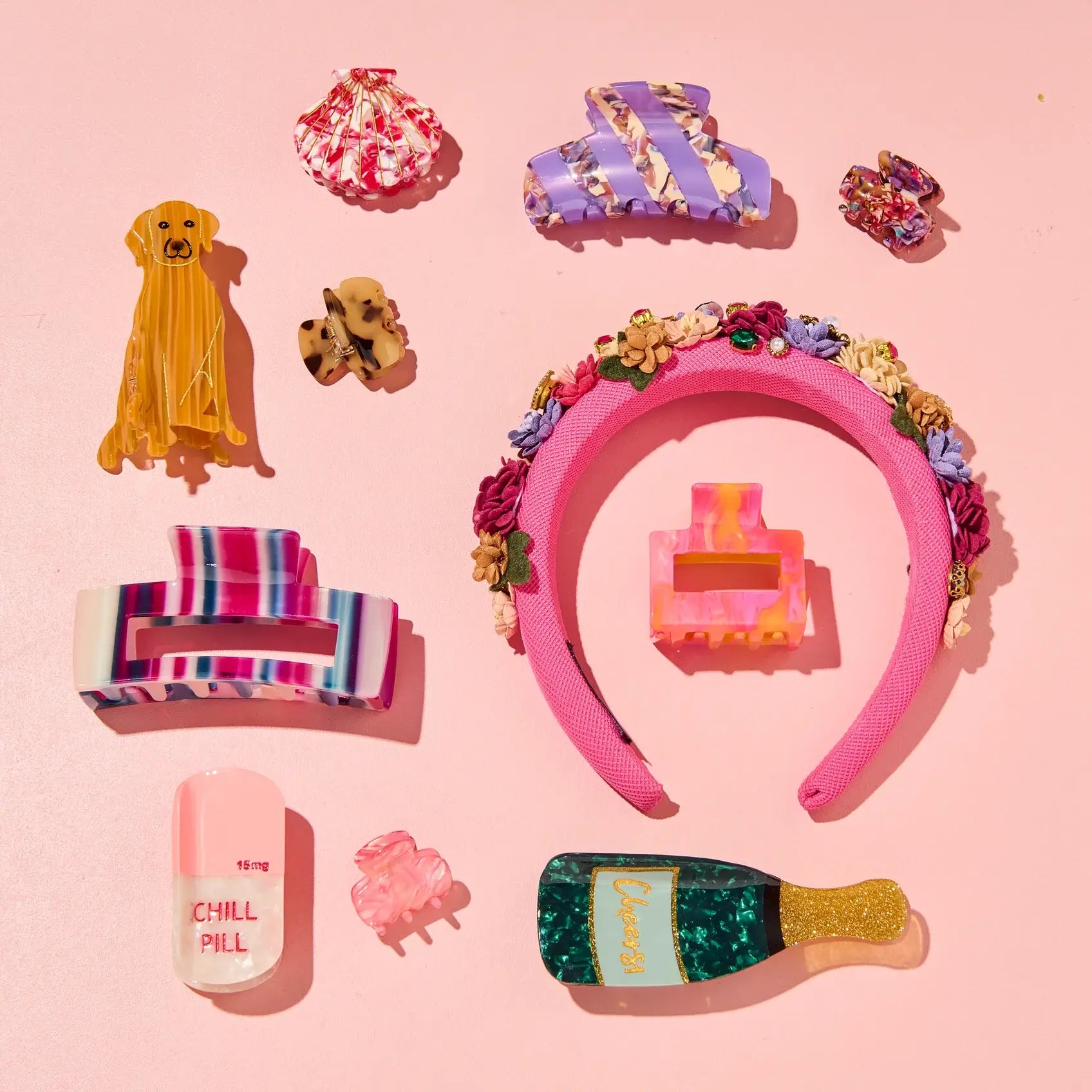 Haarspange Quadrat Konfetti