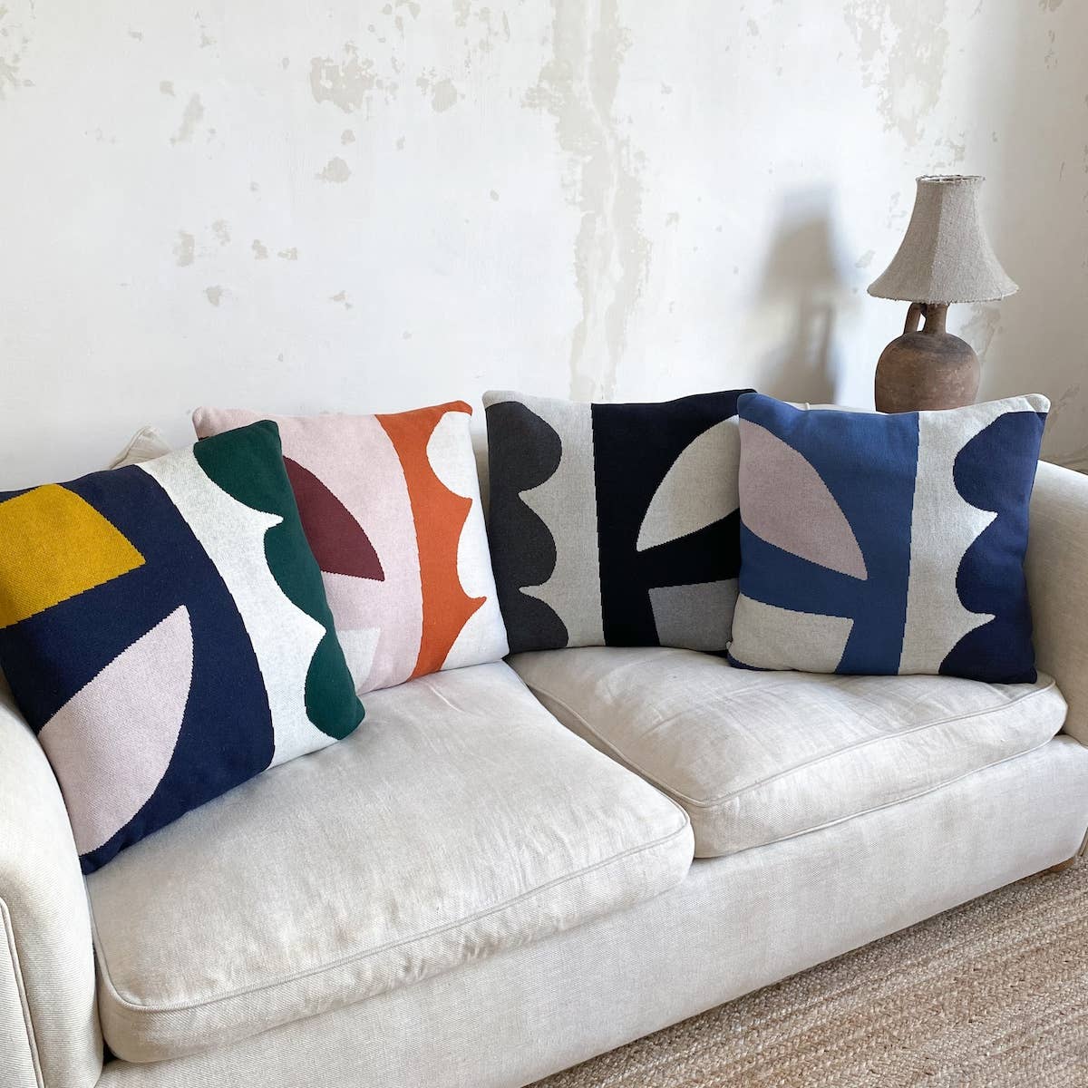 Dekokissen/Kissen aus Baumwollstrick — Orbi Cobalt