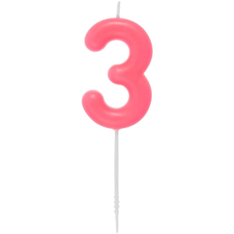 Rico Design Zahlenkerze 'Neon Pink' (Zahlen 0-9)