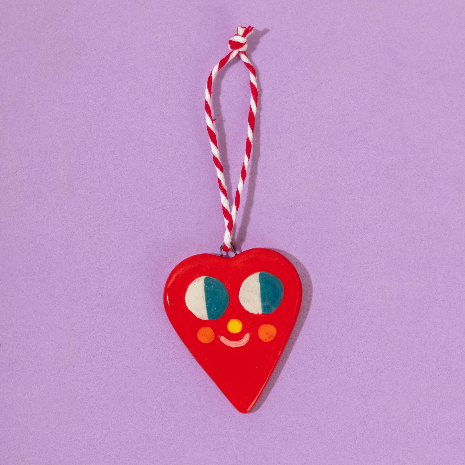 Ana Seixas Rotes Herz / Keramik-Hängeornamente