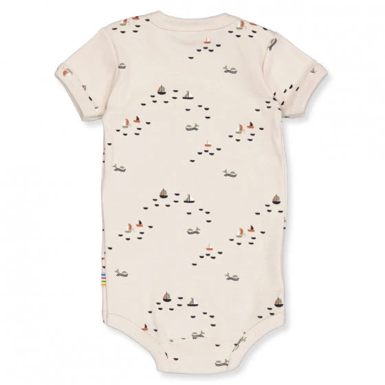 Kurzarm Body Baumwolle Joha 'Boote / Natur'