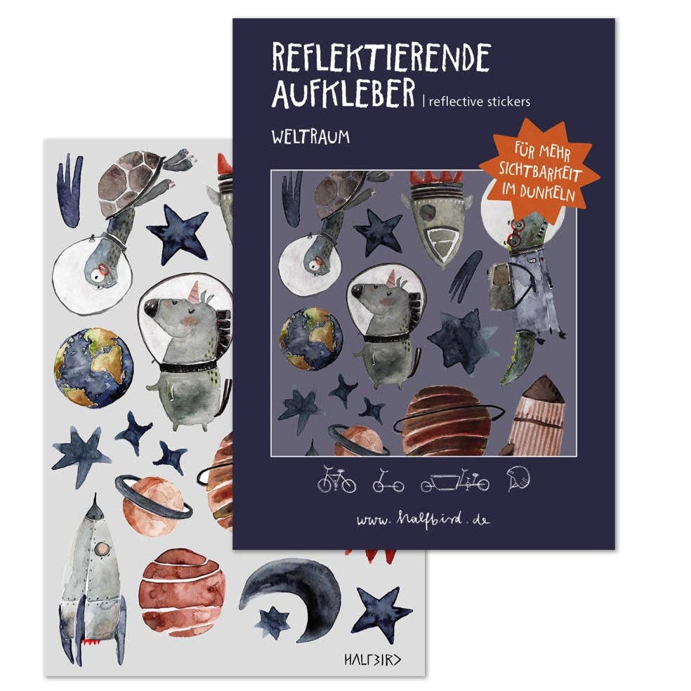 SET Reflektierende Aufkleber "Weltraum" halfbird