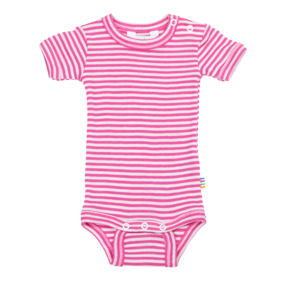 Kurzarm Body Wolle Seide Joha SS25 türkis, pink ,grau
