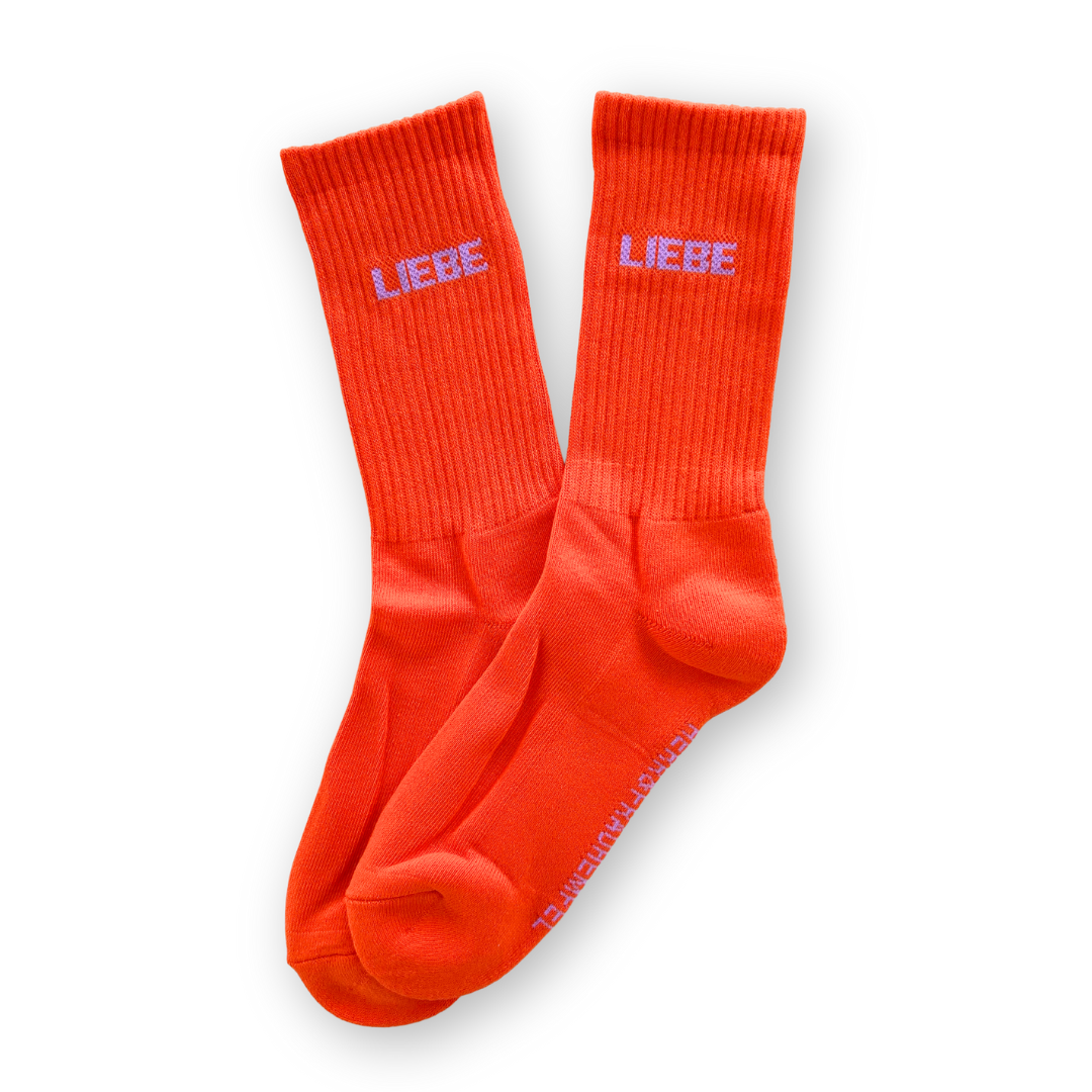 SOCKEN - LIEBE orange - flieder