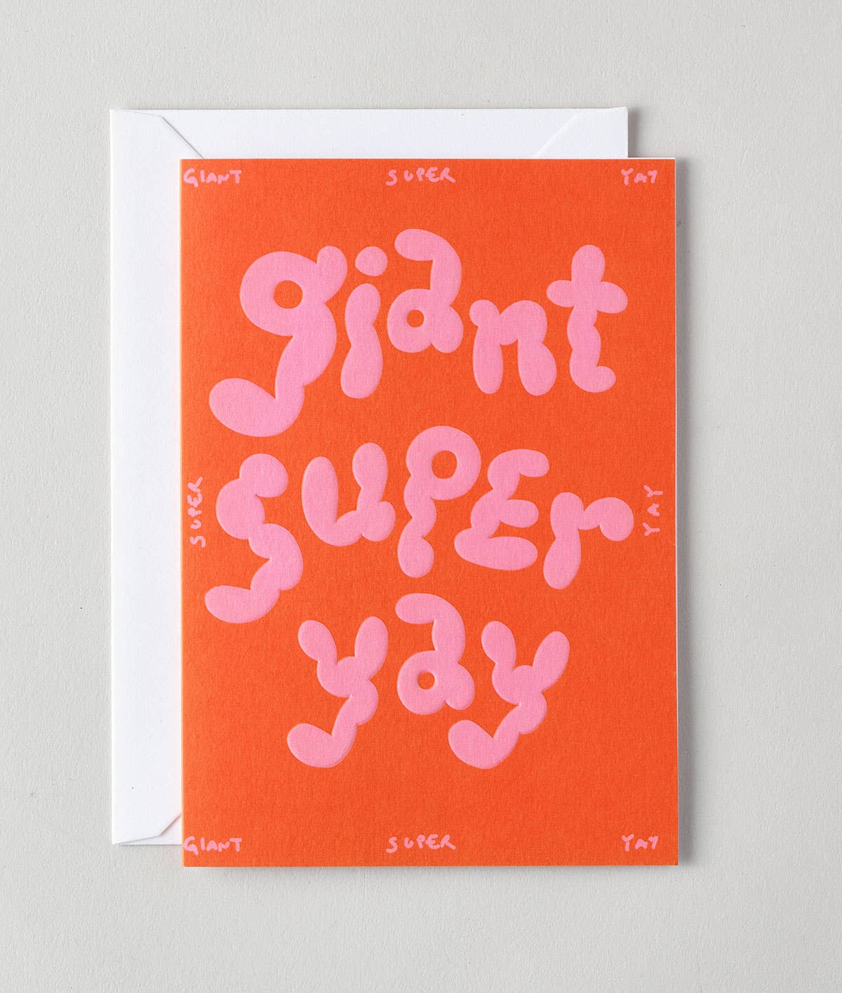 Grußkarte mit Prägung „Giant Super Yay“