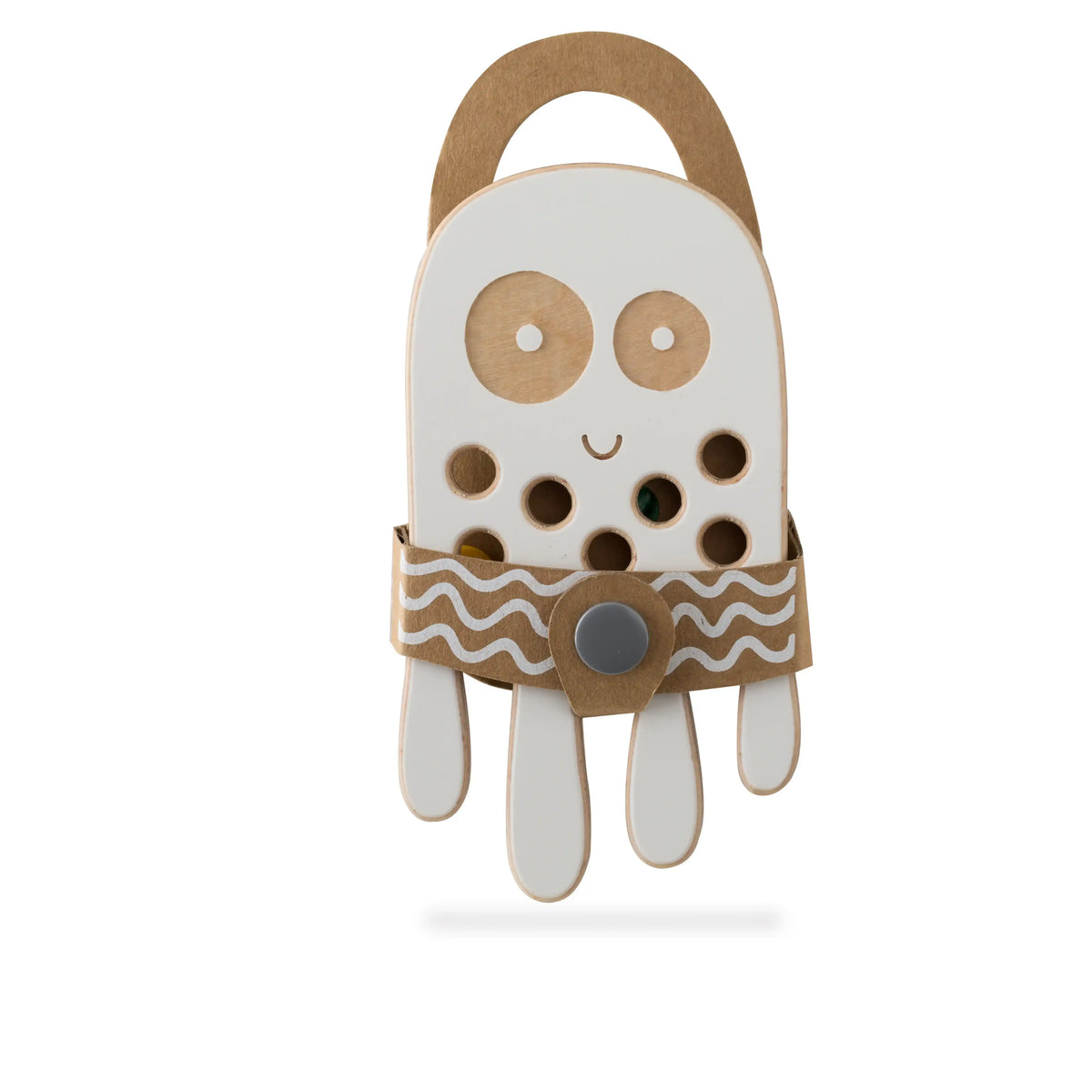 milin - Der Oktopus, Holz-Fädelspielzeug, Montessori-Spielzeug