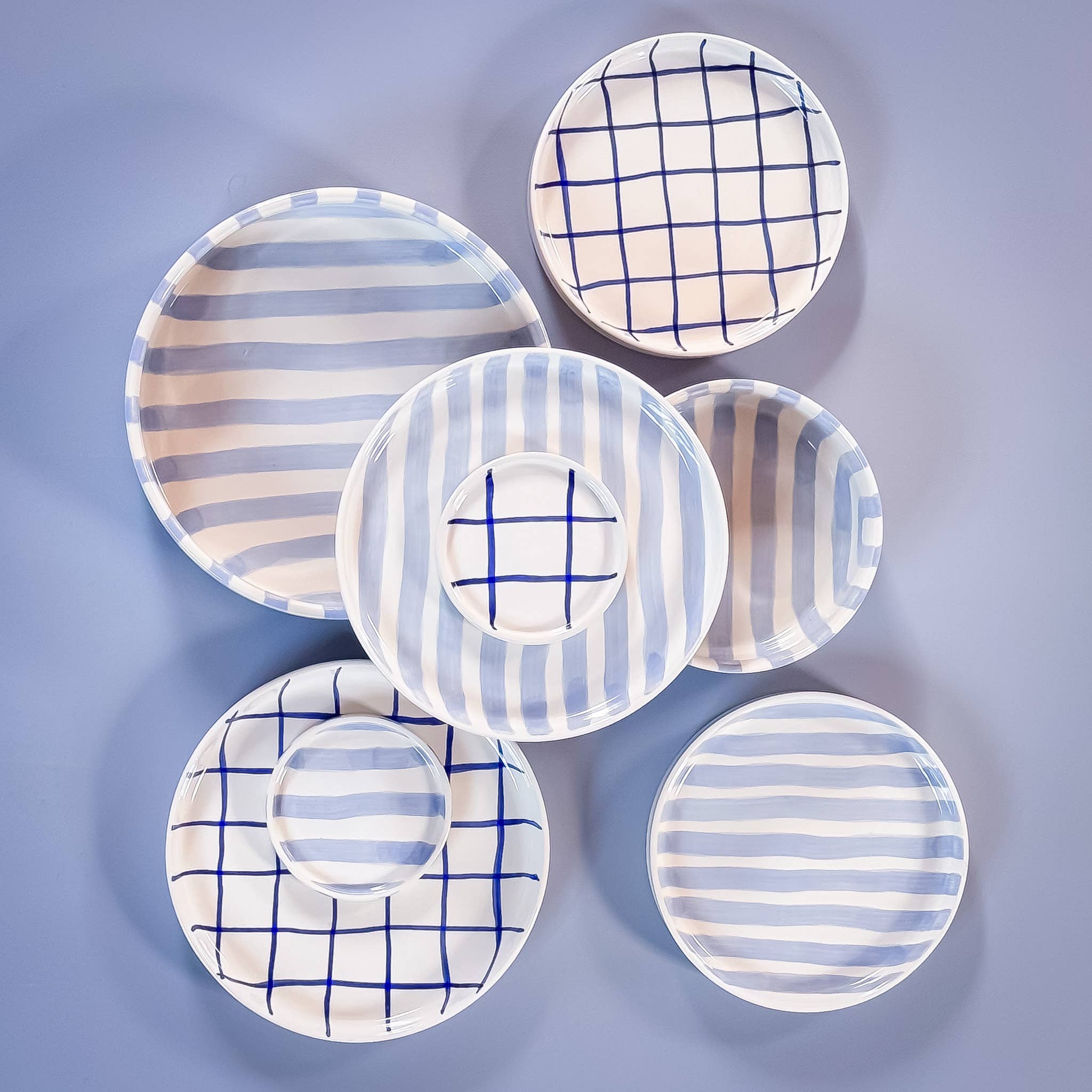 Magazin Minori Espresso Stripes - morning azzurro (2er Set - 4 Teile)