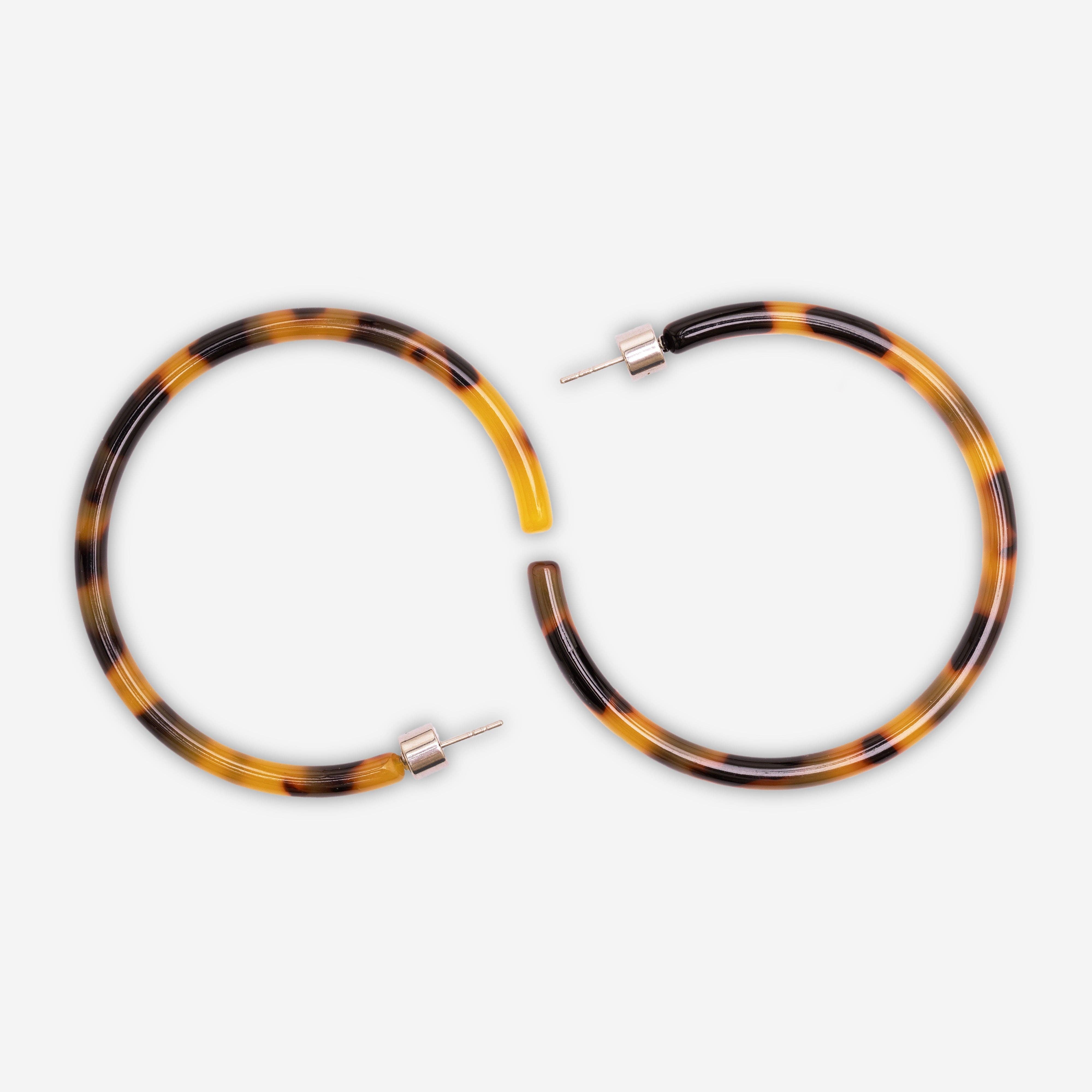 sasstie - Ohrringe - Hoop Dark Cheetah