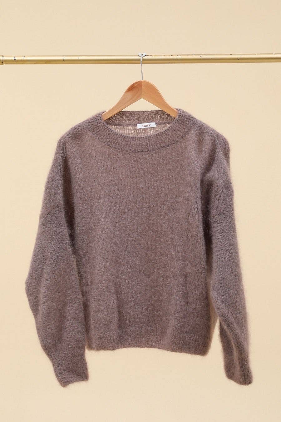 Pullover aus 74 % Kid-Mohair mit Rundhalsausschnitt
