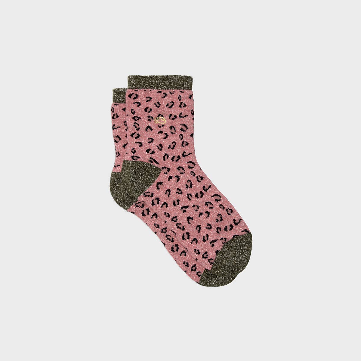 Billybelt Socken mit Leopardenmuster - Rosa und Khaki