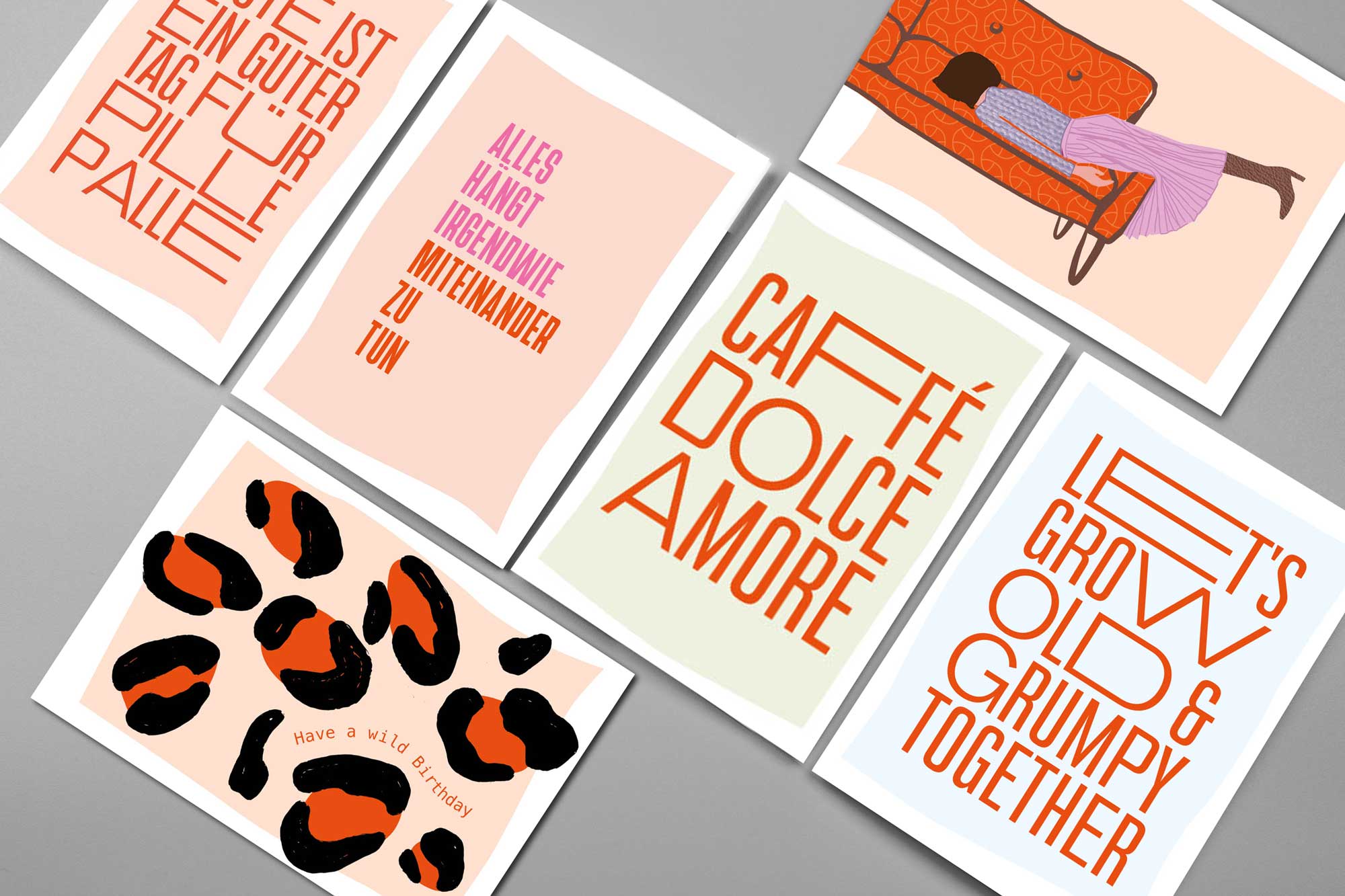 Postkarte mit Neondruck Einmal bitte Wham