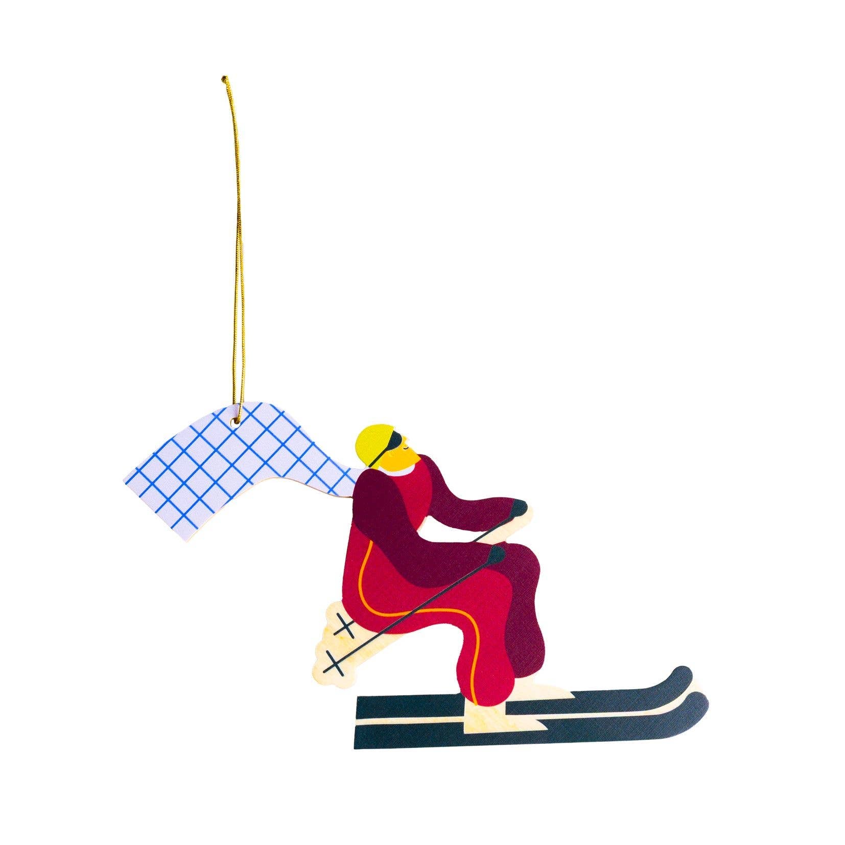 Skifahrer-Weihnachtsschmuck, Weihnachtsbaum-Hängedekoration