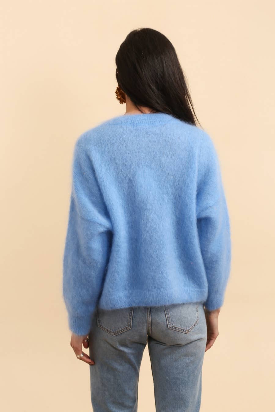 Pullover aus 74 % Kid-Mohair mit Rundhalsausschnitt