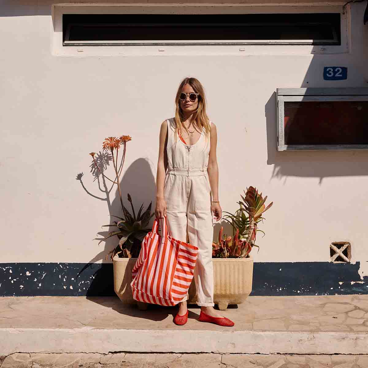 ELISA TASCHE STREIFEN TOMATE / CANDY PINK