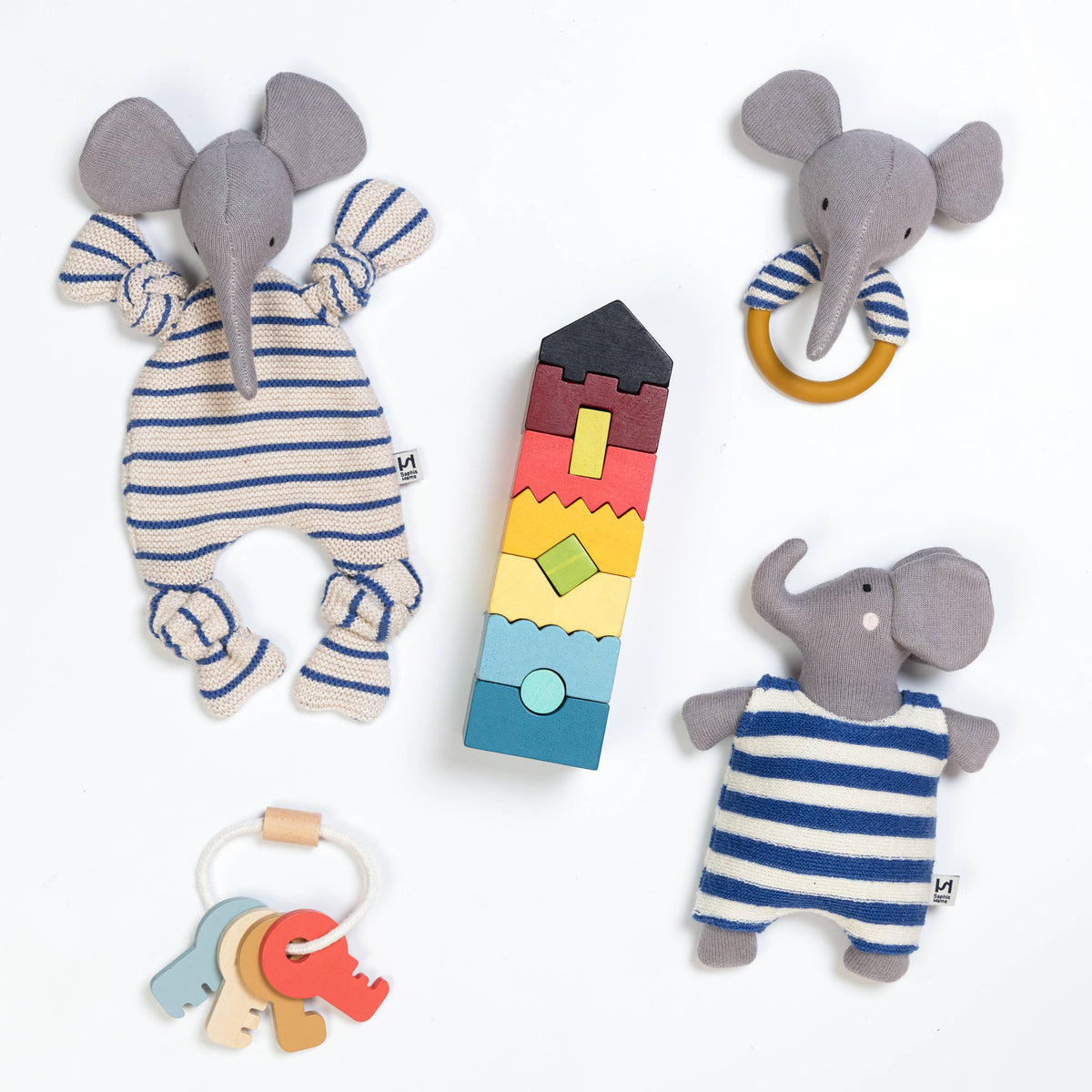 Sophie Home Ltd - Babydecke Kuscheltuch: Elefant Kobalt
