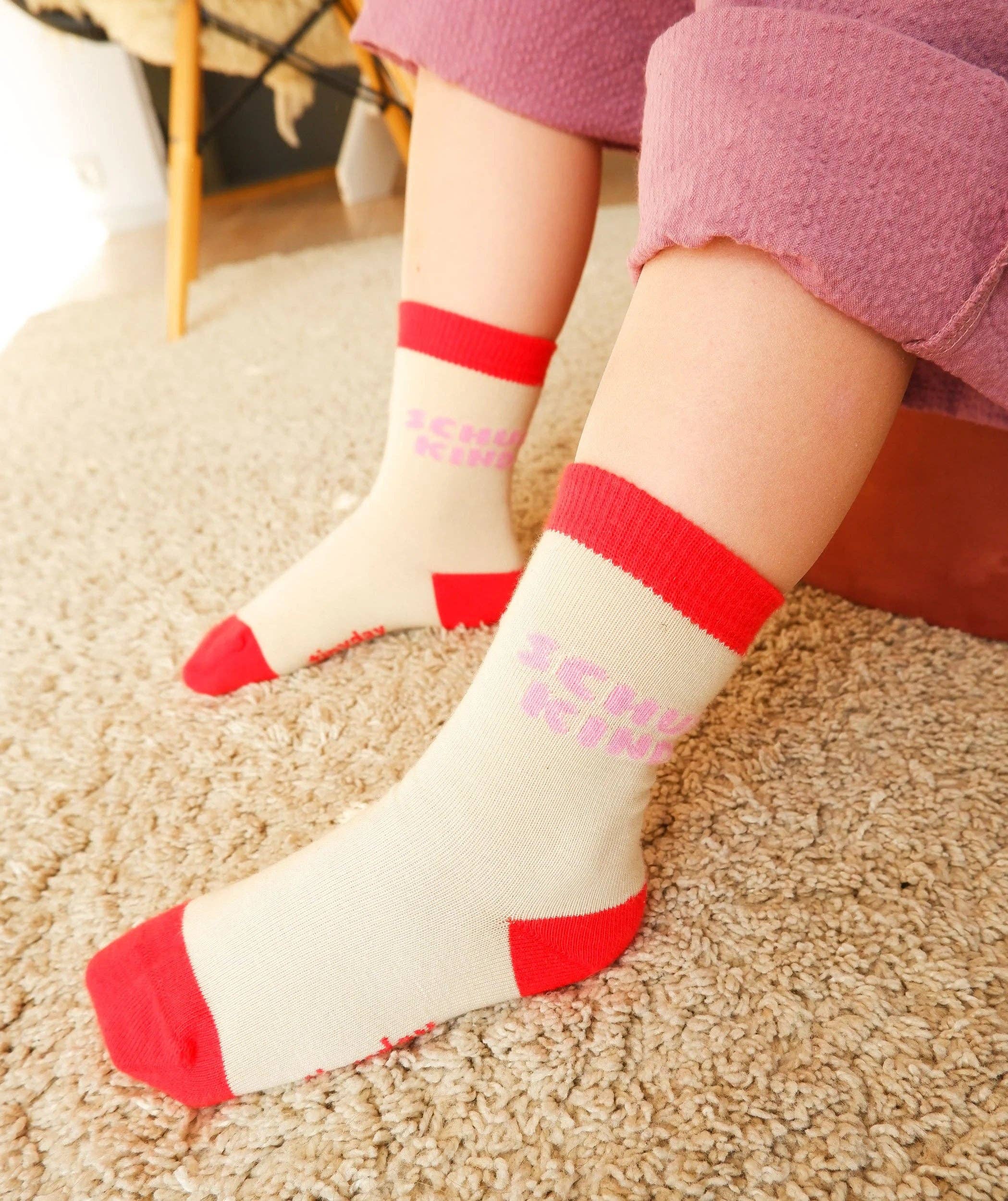 Schulkind-Socken | rosa von tinyday