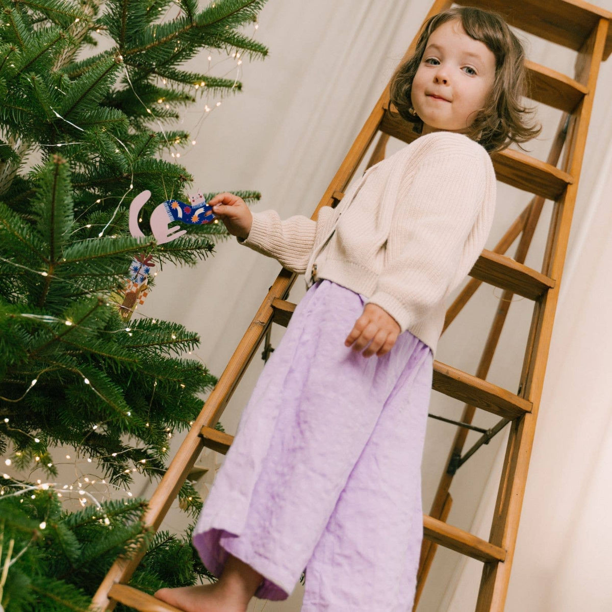 milin - 'gelbe Katze' Anhänger für den Weihnachtsbaum