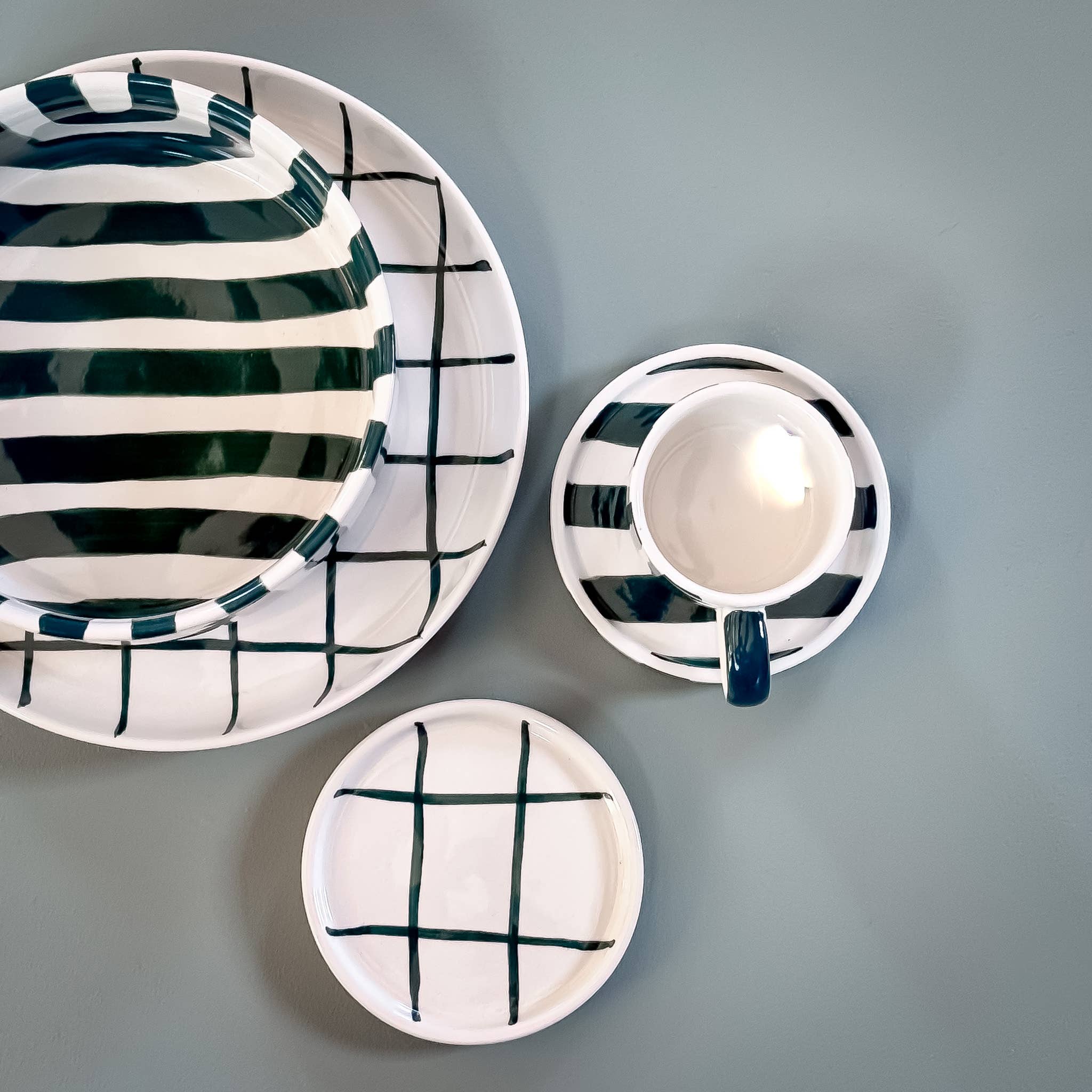 Magazin Minori Schale gross Stripes - gentle green