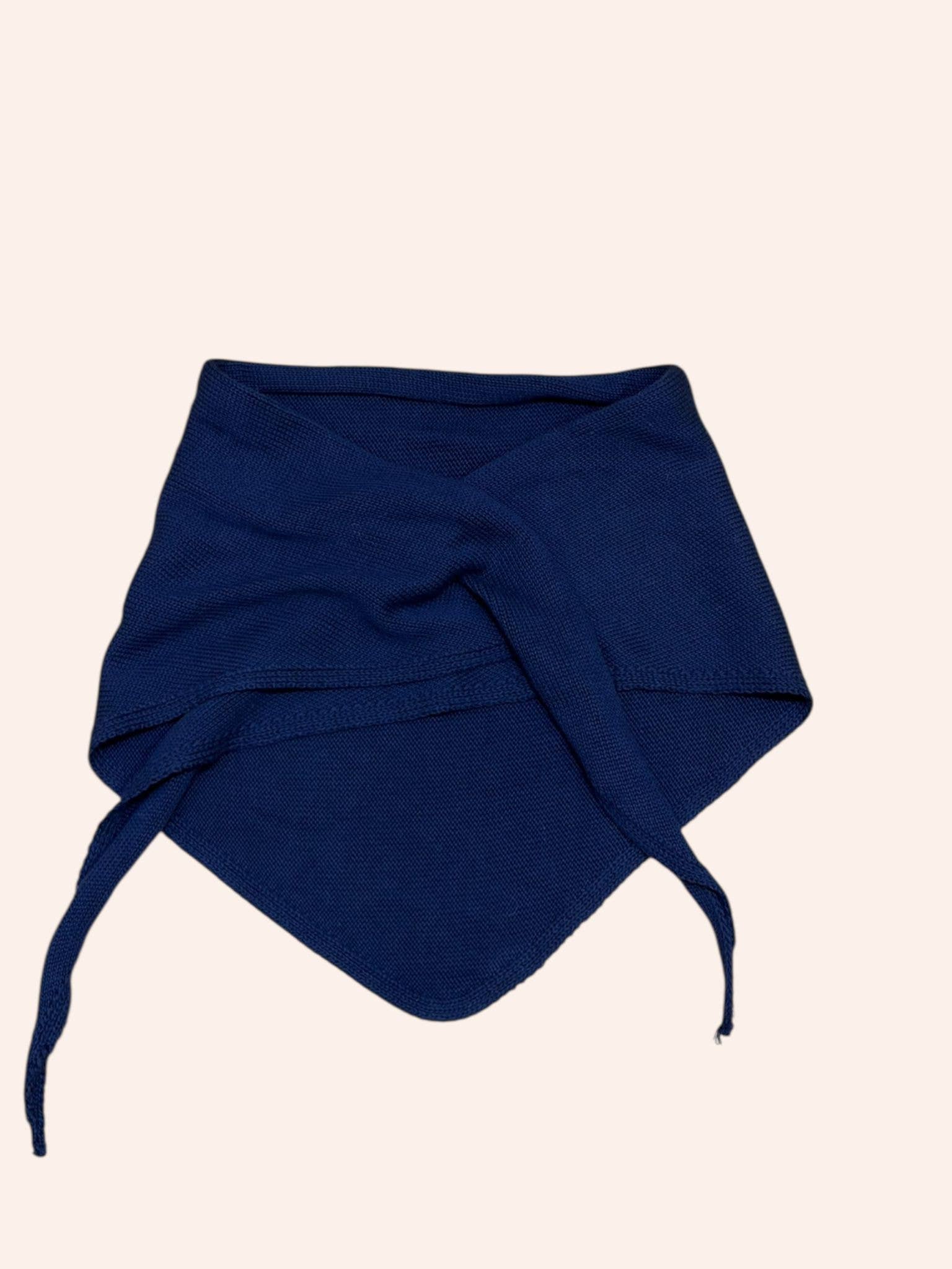 Einfarbiges Dreieckstuch aus 100 % Baumwollstrick