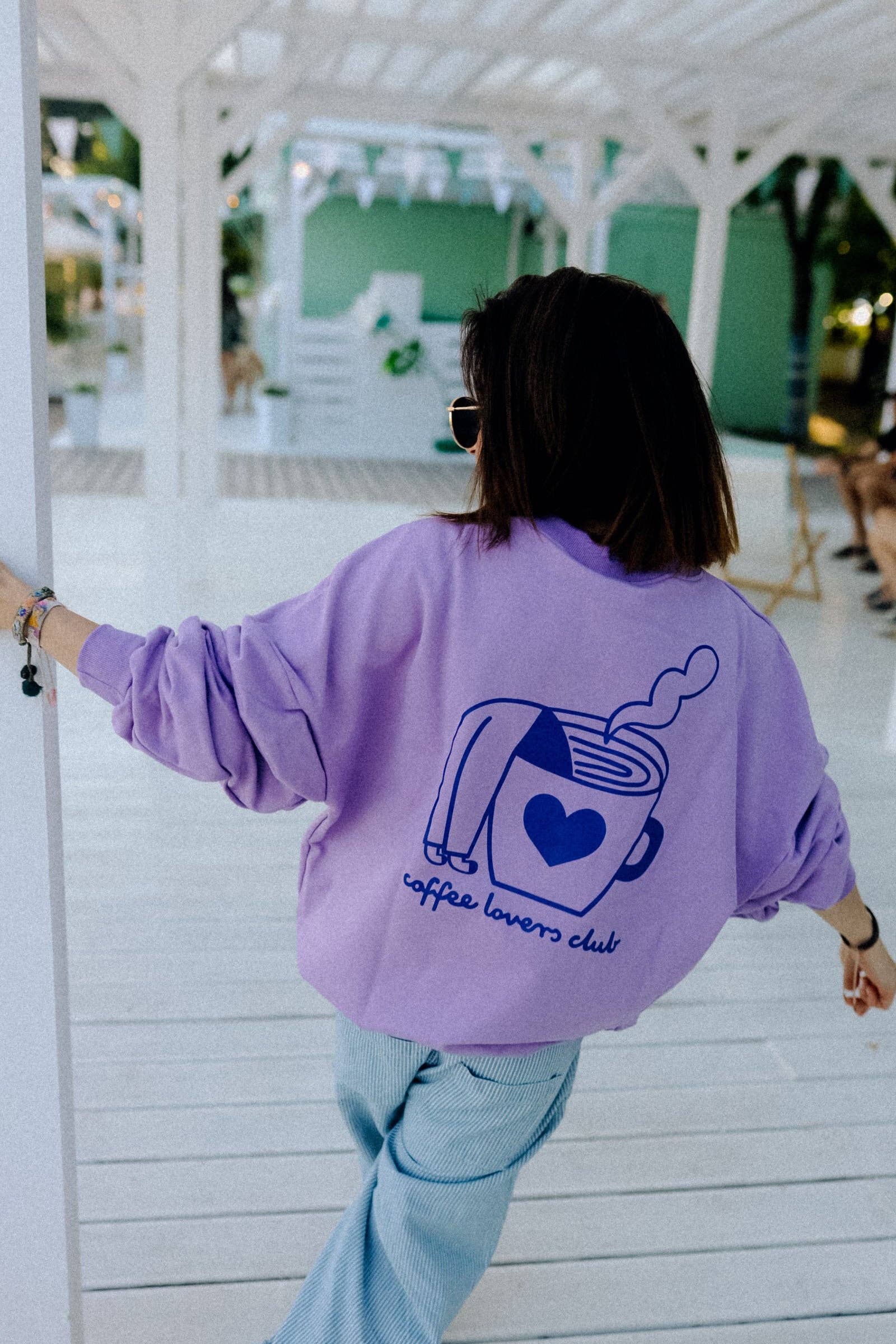 BIG COFFEE LOVER auf lila - SWEATSHIRT Dont grow up