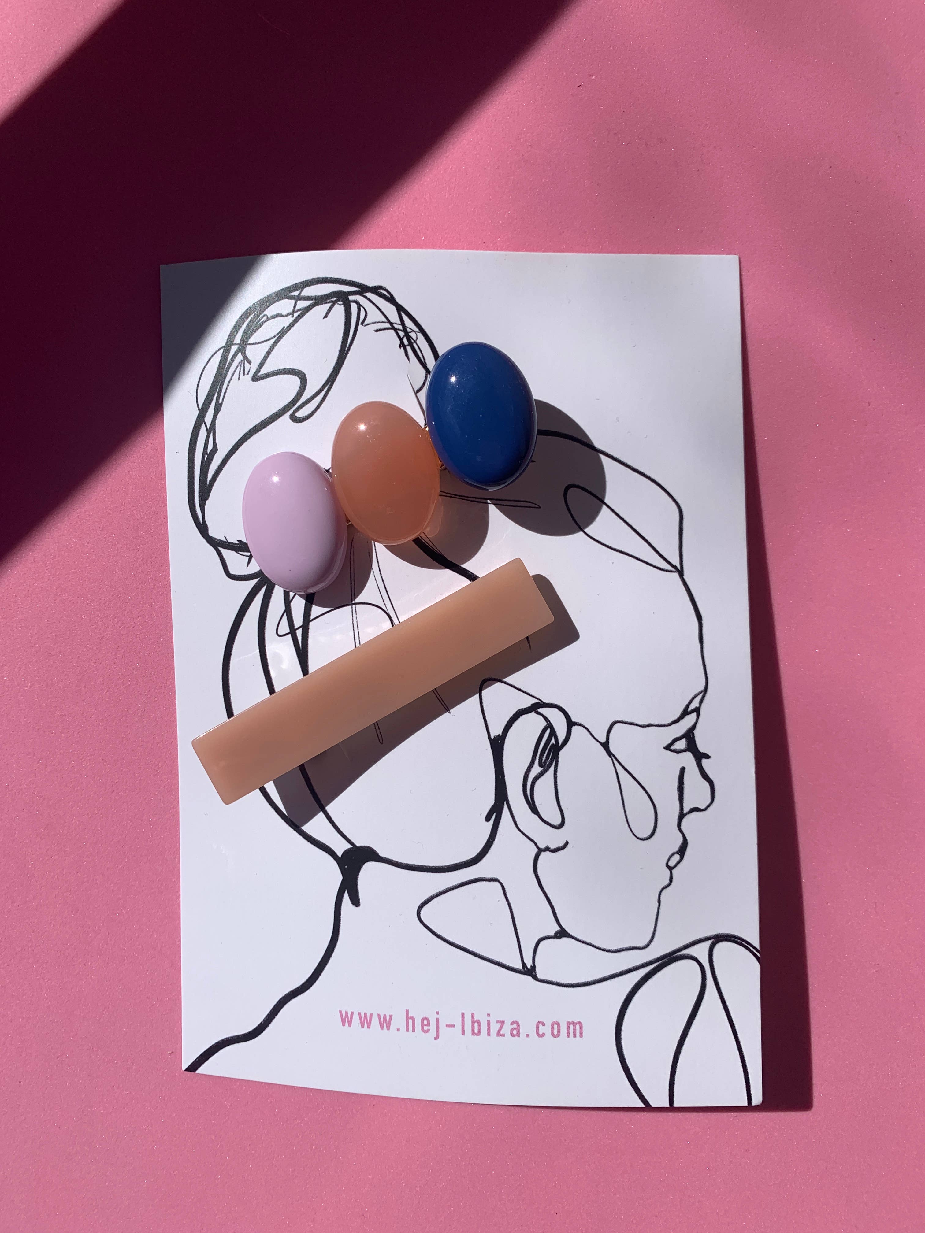 Haarklammern „ Candy“ auf Postkarte