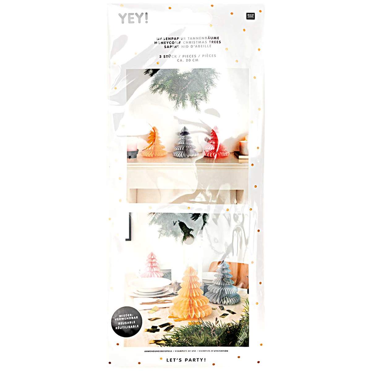 Wabenpapier Tannenbaum 'pastell'