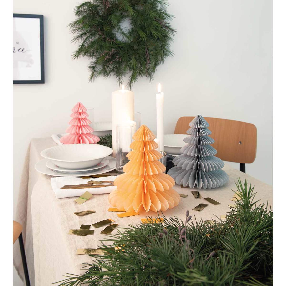 Wabenpapier Tannenbaum 'pastell'