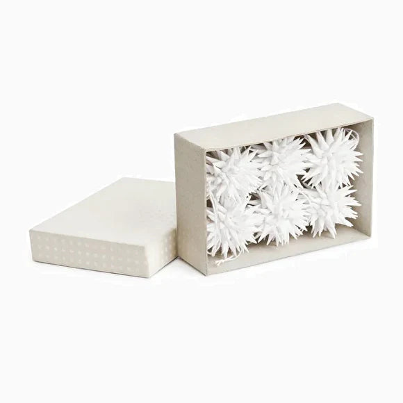 Stern Mini Kotte 6er Set aus Papier - weiss