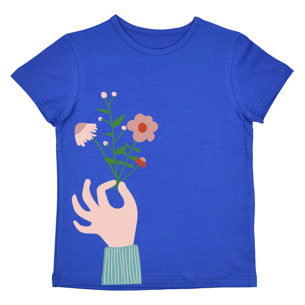 Baba Kidswear T-Shirt Blumen knallblau