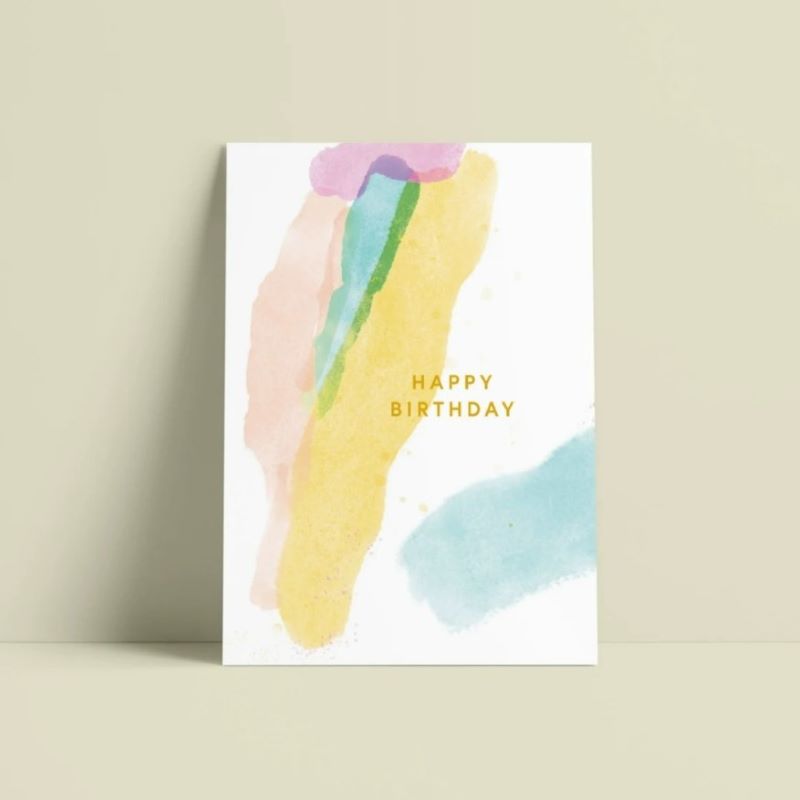 STUDIO SANDRINE Postkarte 'Happy Birthday / Goldfunkel'