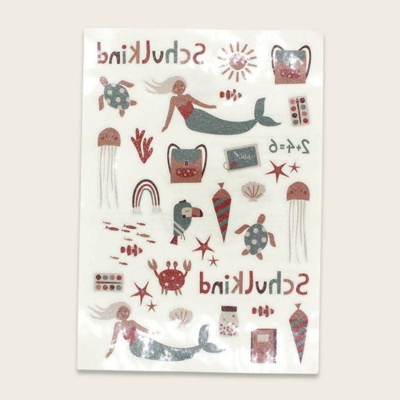 Ava&Yves Kindertattoo-Set 'Schulkind mit Glitzereffekt „Under The Sea“'