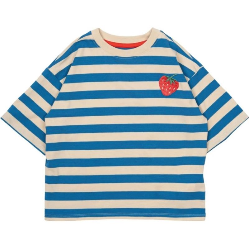 THE NEW TNNanny Oversize T-shirt 'White Swan Striped'