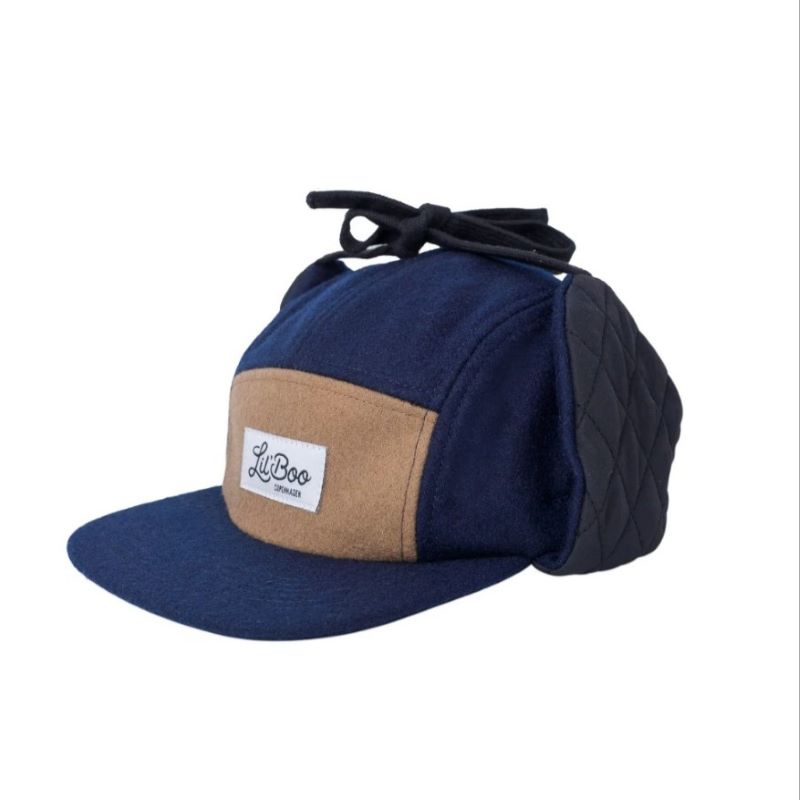 Lil' Boo WollKappe mit Ohren 'Navy/Braun'