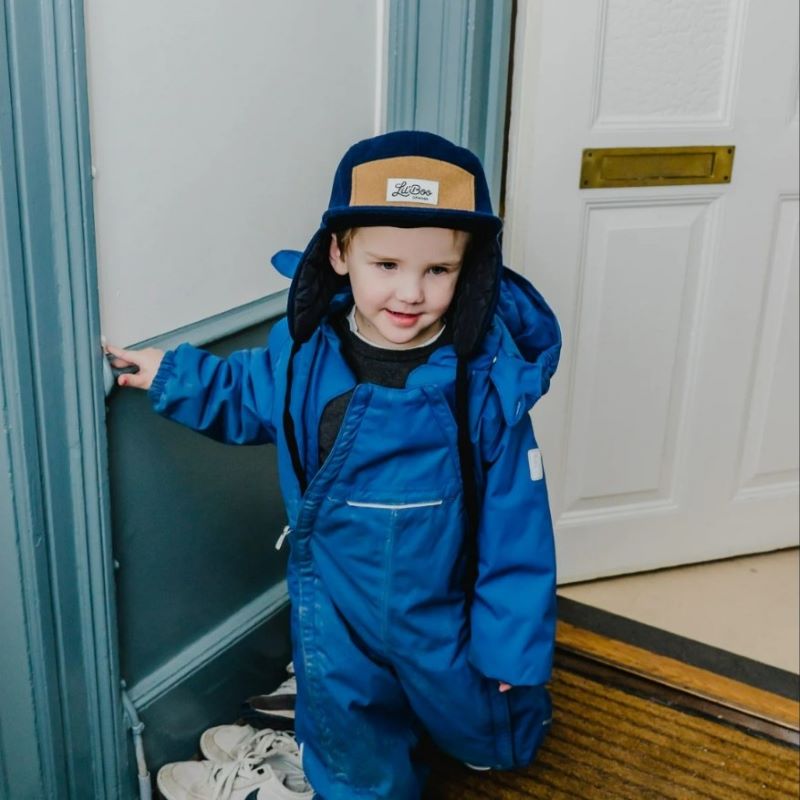 Lil' Boo WollKappe mit Ohren 'Navy/Braun'