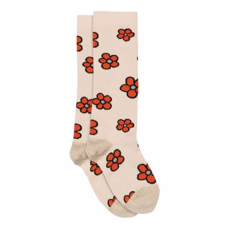 Blumen Kniestrümpfe 'Crystal Pink' Melton