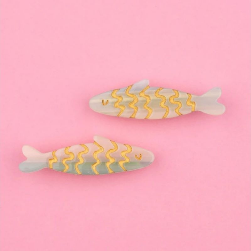 Coucou Suzette Haarclip 'Sardinen' (2er Set)